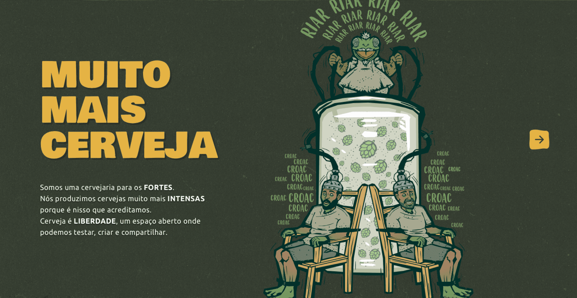 Ilustrações de personagens e manifesto Muito Mais Cerveja da Swamp Brewing