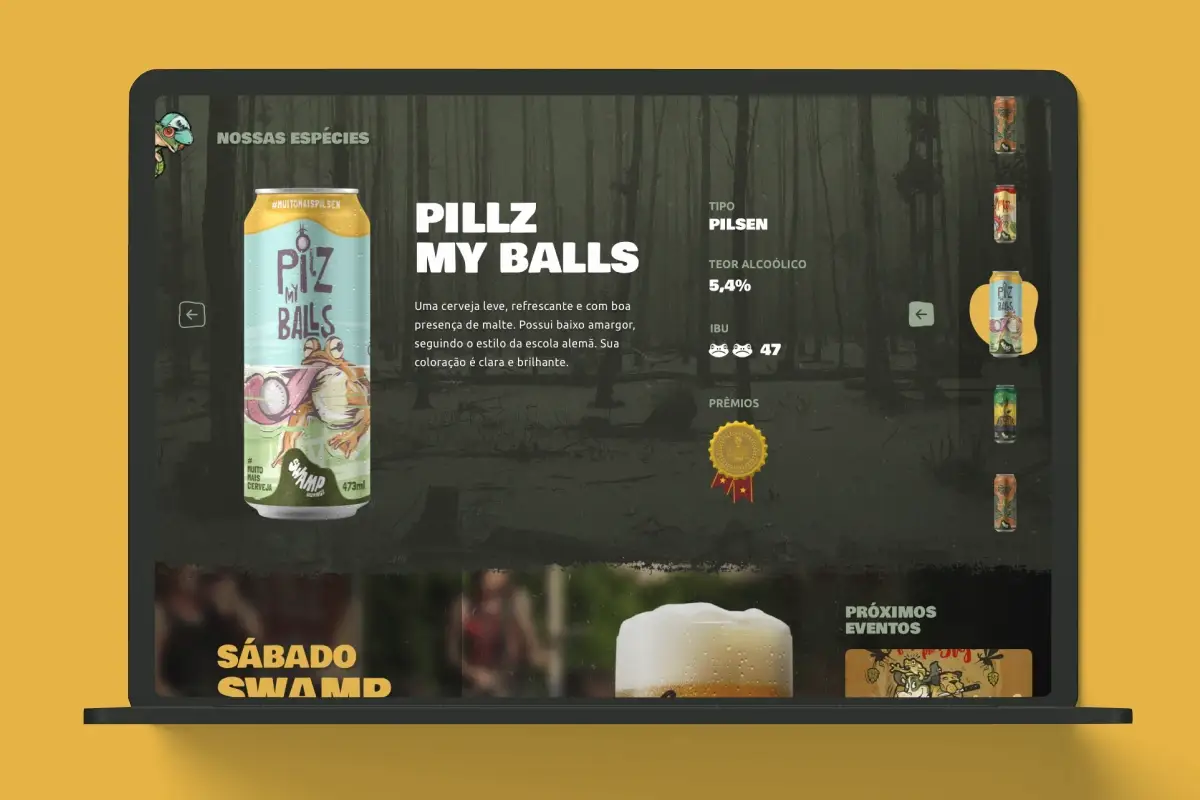 Site da Swamp criado pela Gaud — indústria